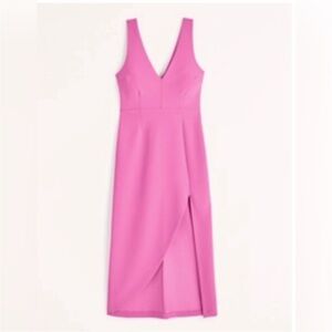 NWT Abercrombie Women's Plunge V-Neck Midi Dress